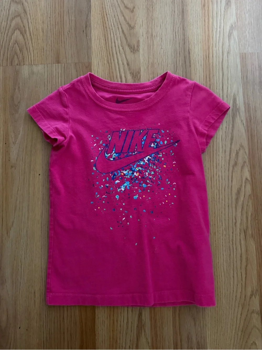 Nike Girls' Pink Logo Tee size 6